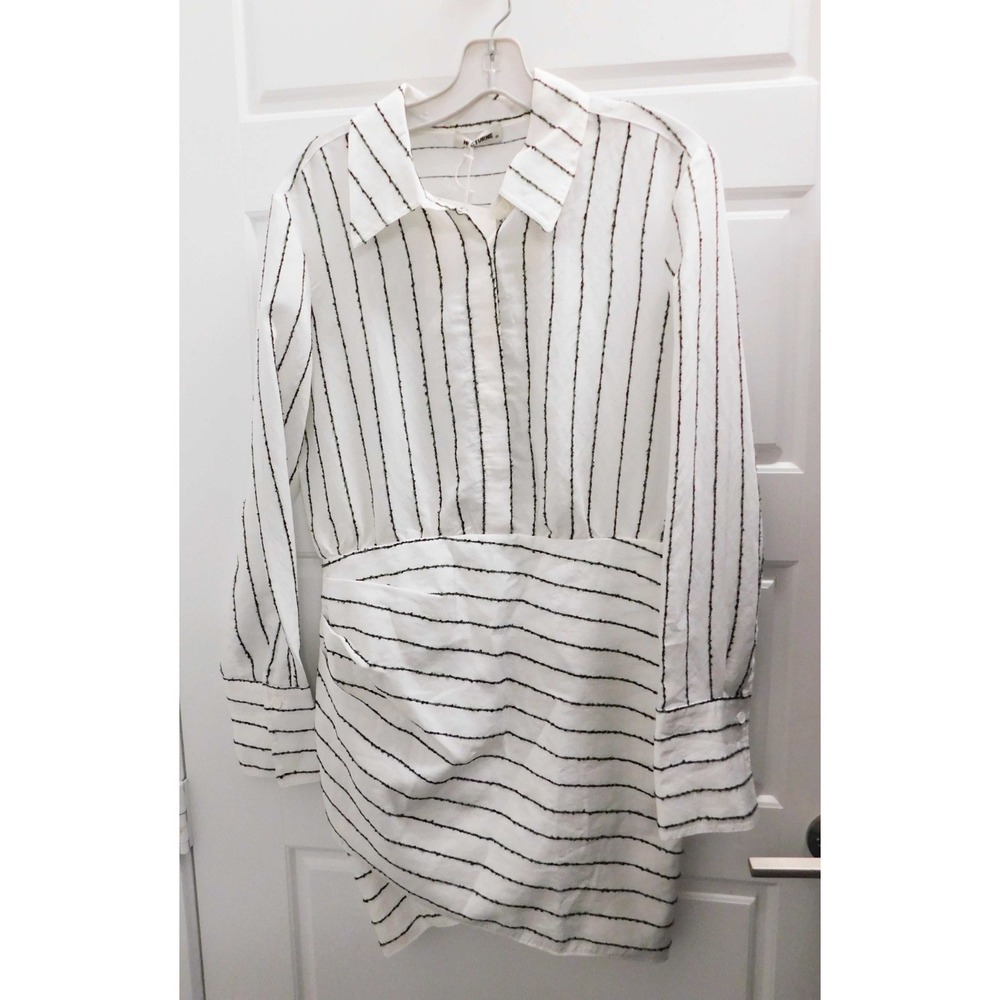 Nocturne Striped Long‎ Sleeve Shirt Dress $239rt  sz M NWT